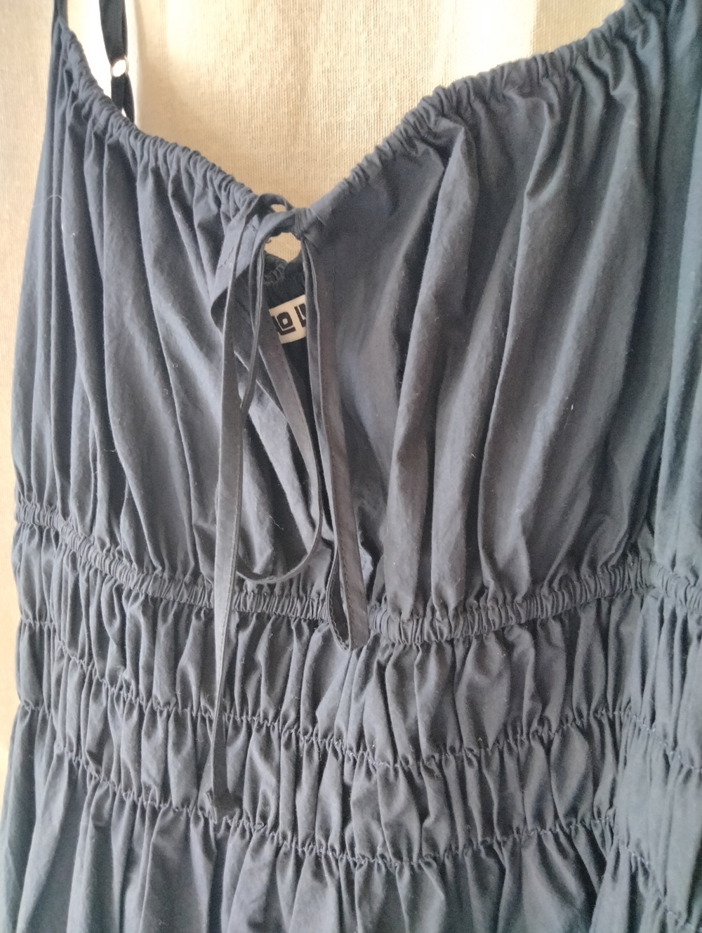 Ciao Lucia Navy Washed Cotton Maxi Dress with Spaghetti Straps - Picture 10 of 10